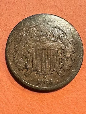 1866 United States 2 Cent Coin • $18.50