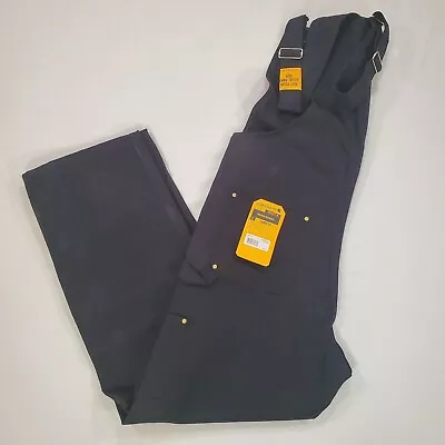 Carhartt Bib Overalls Men Large 36x32 Black Canvas Loose Fit Firm Duck OR0037-M • $77.27