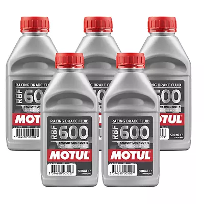 Motul RBF 600 Factory Line 100% Synthetic Racing Brake Fluid 500ml 100949 5 Pack • $79.89