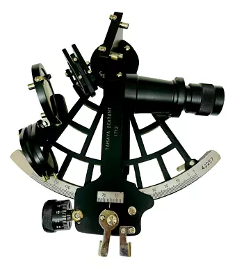 Vintage Nautical Tamaya Sextant Black 9  Navigation Brass Working Antique Marine • $89