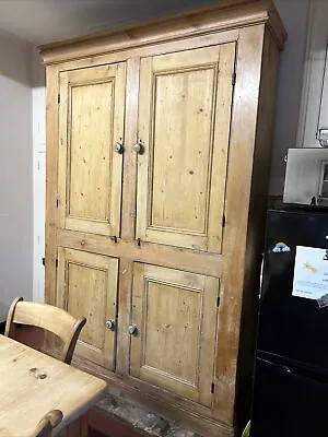 Antique Victorian Pine Kitchen Cupboard Larder Linen Press Country House • £1500