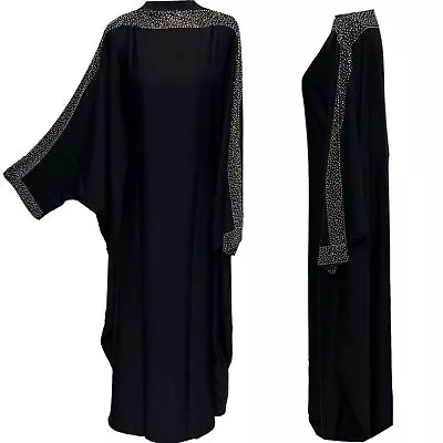 Women Stone Work Abaya Farasha Jalabiya Arab Long Dress • £43