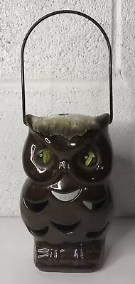 Vintage INARCO Japan Owl Lantern Candle Holder Cats Eye Marble Eyes Red-Ware • $22.45