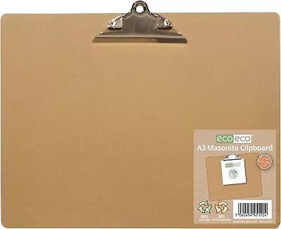 Eco-eco A3 Landscape Masonite Strong Clipboard With Heavy Duty Metal Clip X 1 • £6.75