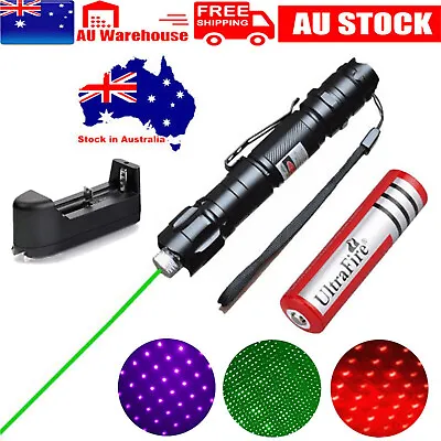 Laser Pointer Pen Green Red Blue Light Visible Beam Lazer For Office Pet • $18.55