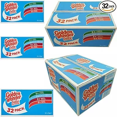 £11.95 • Buy Golden Wonder Variety Mixed Box ( 32 X 25g Crisps) Fully Flavoured