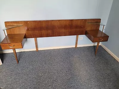 Mid Century Vintage Furniture Meredew  Headboard With Built In Side Tables • £125