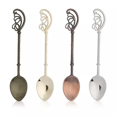 Set Of 4 Retro Coffee Tea Mini Ice Cream Dessert Crystal Spoon Scoop 4.3 Inc... • $10.65