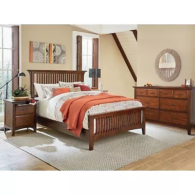 OSP Home Furnishings Modern Mission Queen Bedroom Set With 2 Vintage Oak Queen • $1631.14