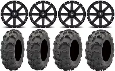 MSA Black Clutch 12  ATV Wheels 26  Mud Lite XL Tires Kawasaki Brute Force IRS • $975.64