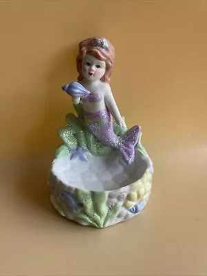 Vintage Ceramic Mermaid Jewelry Trinket • $9.45