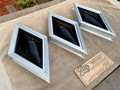 $1088.99 • Buy 3pc NOS Mr Gasket Van Stuff Custom Diamond Shape Acrylic Bubble Porthole Windows