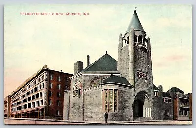 Muncie Indiana~Presbyterian Church~Stained Glass~SH Knox Vintage Postcard • $4.20