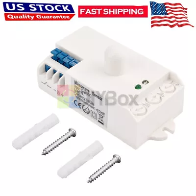 DC12V-24V 5.8GHz Microwave Radar Sensor Body Motion HF Detector Light Switch US • $12.99