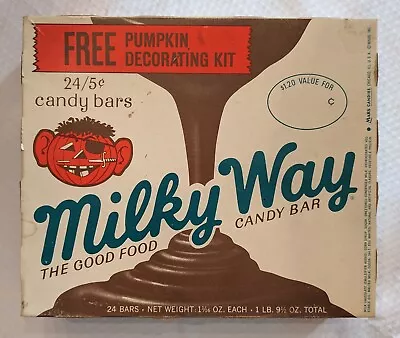 Vintage Halloween Milky Way Candy Bar Box Pirate Jack O' Lantern Graphics • $51