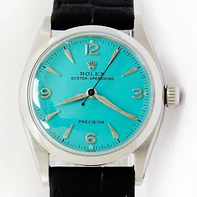Rolex Oyster SpeedKing Precision Turquoise Vintage Unisex Watch 6420 • $2799