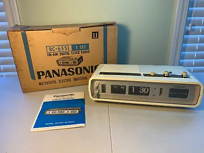 Vintage Panasonic RC-6551 Flip Alarm Clock AM/FM Radio Space Age W/ Box REPAIR • $222.99