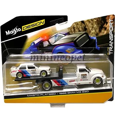 Maisto Design Elite Transport Flatbed & 1988 Bmw M3 E30 1/64 White 15055 22c • $13.90