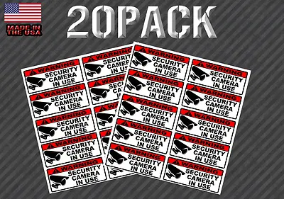 20 Pack Warning Video Surveillance Security Sticker Decal Burglar Alarm 3  Inch • $7.99