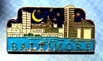 Beautiful Vintage Pin Badge Baltimore Maryland Skyline • $6.95