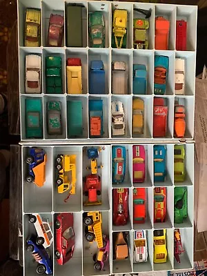 1960s 70s Mattel Case And 45 Lesney Matchbox Cars • $50