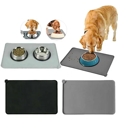 £5.19 • Buy Pet Puppy Silicone Feeding Food Mat Dog Cat Non Slip Bowl Waterproof Placemat UK