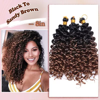 REAL As Human Natural Water Wave Crochet Braids Deep Curly Hair Extensions Soft • $14.50