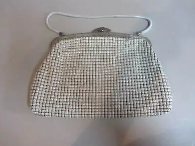 Vintage White Metal Mesh Glomesh Australia Ladies  Handbag Purse Bag  • $22