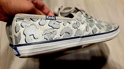 Keds Gray Silver Cheetah Print Sneakers Shoes Size 7 Women • $18.99