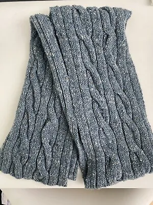 Fisherman Out Of Ireland Scarf Blue Gray 100% Merino Wool Made In IRELAND • $12.50