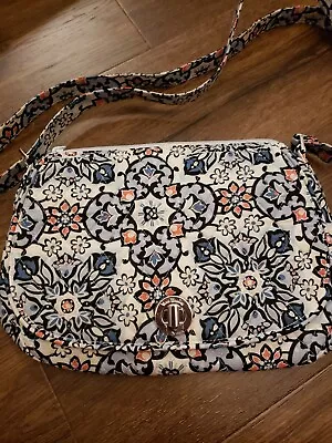 Vera Bradley Turnlock Crossbody Bag Purse Messenger Blue Zip Top • $19.99