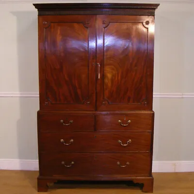 A Good Quality George Iii Mahogany Linen Press • £1795