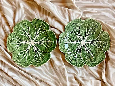 Vtg Bordallo Pinheiro Green&Yellow Cabbage Plates Bowls Or Serving Pieces • $19.50