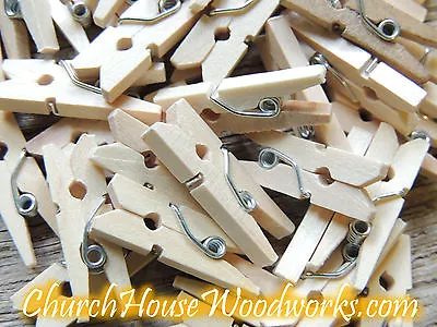 100 Mini NATURAL Wood 1  Inch Wooden Photo Paper Clothespin Clothes Pin  • $8.99