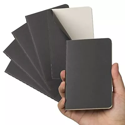 $13.44 • Buy Pocket Notebook 6 Pack Softcover Mini Notebooks 3.5 X 5.5 Black Notebook Smal