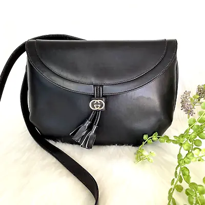 Vintage Gucci Shoulder Bag Clutch 2way Leather Black • $319