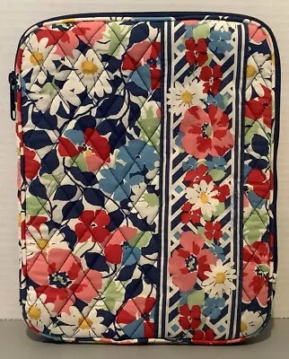 Vera Bradley IPad Kindle Tech Case Bright Floral Blue Zipper And Trim • $15.99