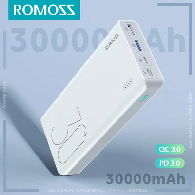 $39.99 • Buy ROMOSS 30000mAh Power Bank 18W 3-Way USB-C QC3.0 PD Fast Charging Charger