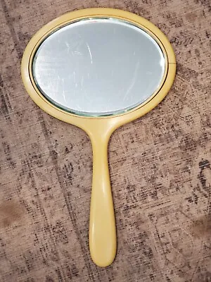 VINTAGE  1920's ART DECO PALMERS FRENCH IVORY CELLULOID DRESSER HAND MIRROR • $28