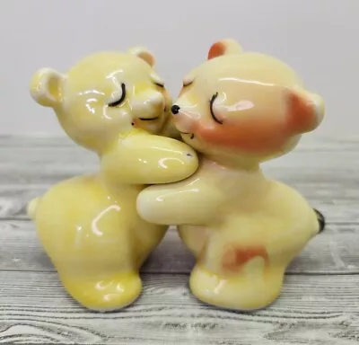 Vintage 1950's Van Tellingen Yellow Hugging Bear Salt & Pepper Shakers • $19.99