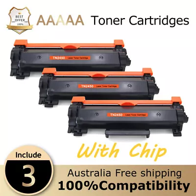 3x With Chips TN2450 Toner For Brother MFC-L2713/ L2730/ L2750/ L2350DW/ L2710DW • $69.89