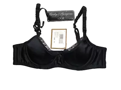 Bnwts La Senza Black 49% Silk Padded Balcony Bra Size 32A • £14.99