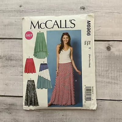 McCalls 6966 Sewing Pattern Skirt Maxi High Low Short Asymmetrical XSM-M UNCUT • $7.43