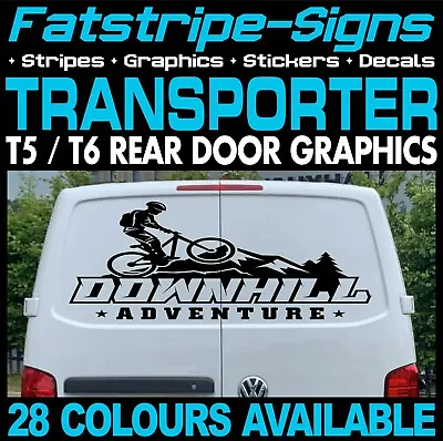 To Fit VW TRANSPORTER T5 T6 MOUNTAIN BIKE ADVENTURE CAMPER VAN STICKERS GRAPHICS • $27.34