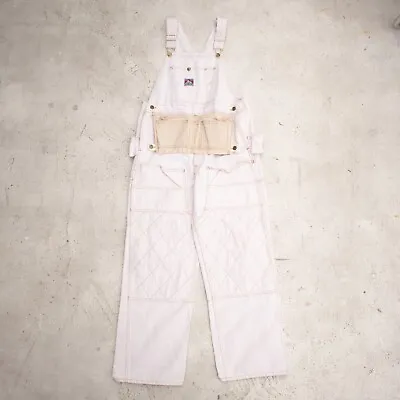 Ben Davis Double Knee Overall White Cotton Denim Vintage  • $150