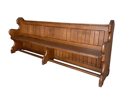 Antique Solid Oak Old Chapel Or Church Bench - Old Pew Seat - Church Bench  UKAA • £1045