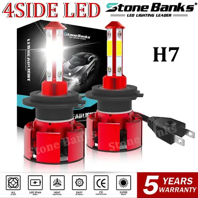 2x Super Bright H7 LED Headlight Kit Hi/Low Beam DRL Bulbs 330000LM 6000K White • $9.58