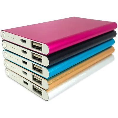 Slim Power Bank Charger 5000mAh Slim USB Portable Battery Pack Phone Tablet • £8.99