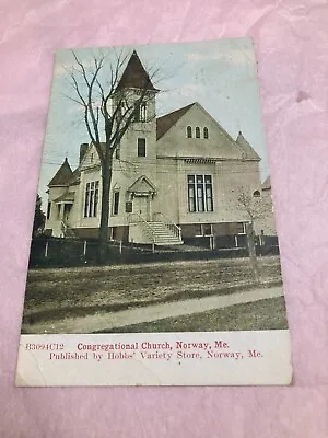 Antique Postcard  Maine Norway Congregational Church  Pc#126 • $3.46