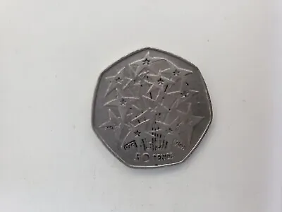 European Union 50p 1998 50 Pence Coin. • £1.60